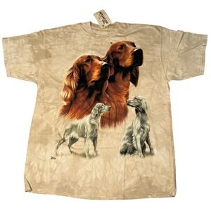 The Mountain Irish English Setter Dog T-Shirt XXL Tan Tie Dye Vintage 2001 NWT